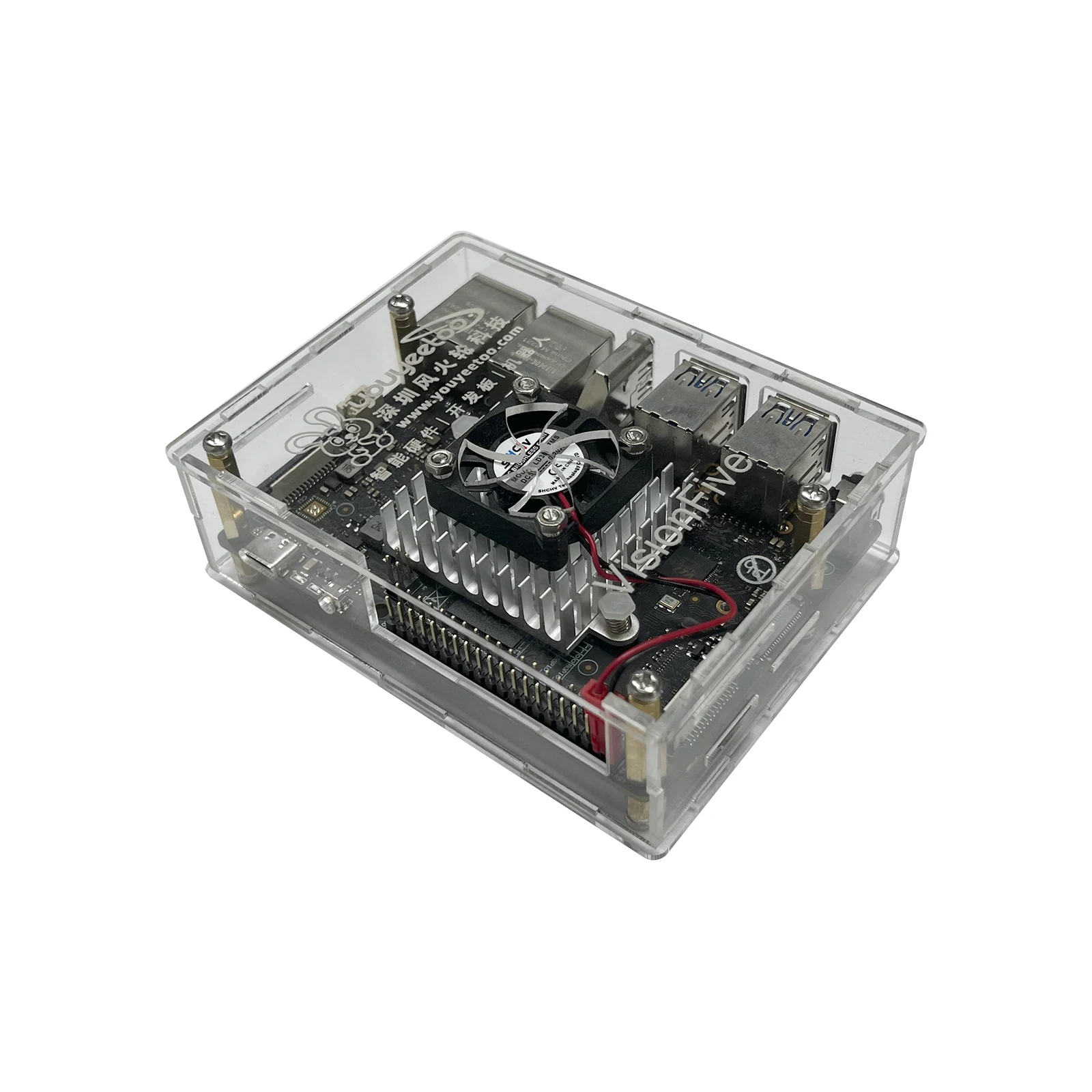 Acrylic Case for Visionfive 2, Visionfive V2 Case with heatsink/fan set, Metal case for Visionfive dev board