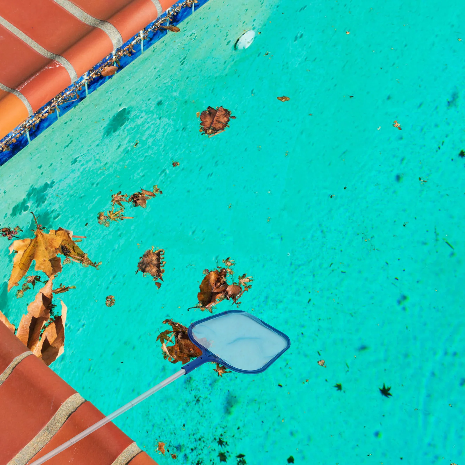 

1Set Pool Skimmer Tool Professional Removable 5-Section Pole Curved Fine Mesh Net Pool Cleaning Brush Kit Leaf Skimmer Net