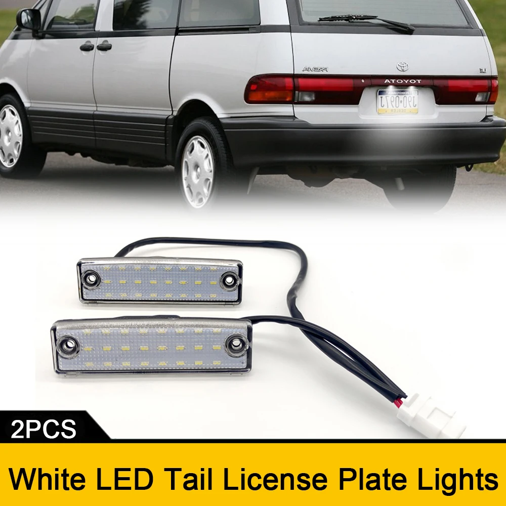 For Toyota Regius Previa XR10 Mega Cruiser LiteAce TownAce Revo Kijang Innova Ipsum HiAce White LED Number License Plate Lights