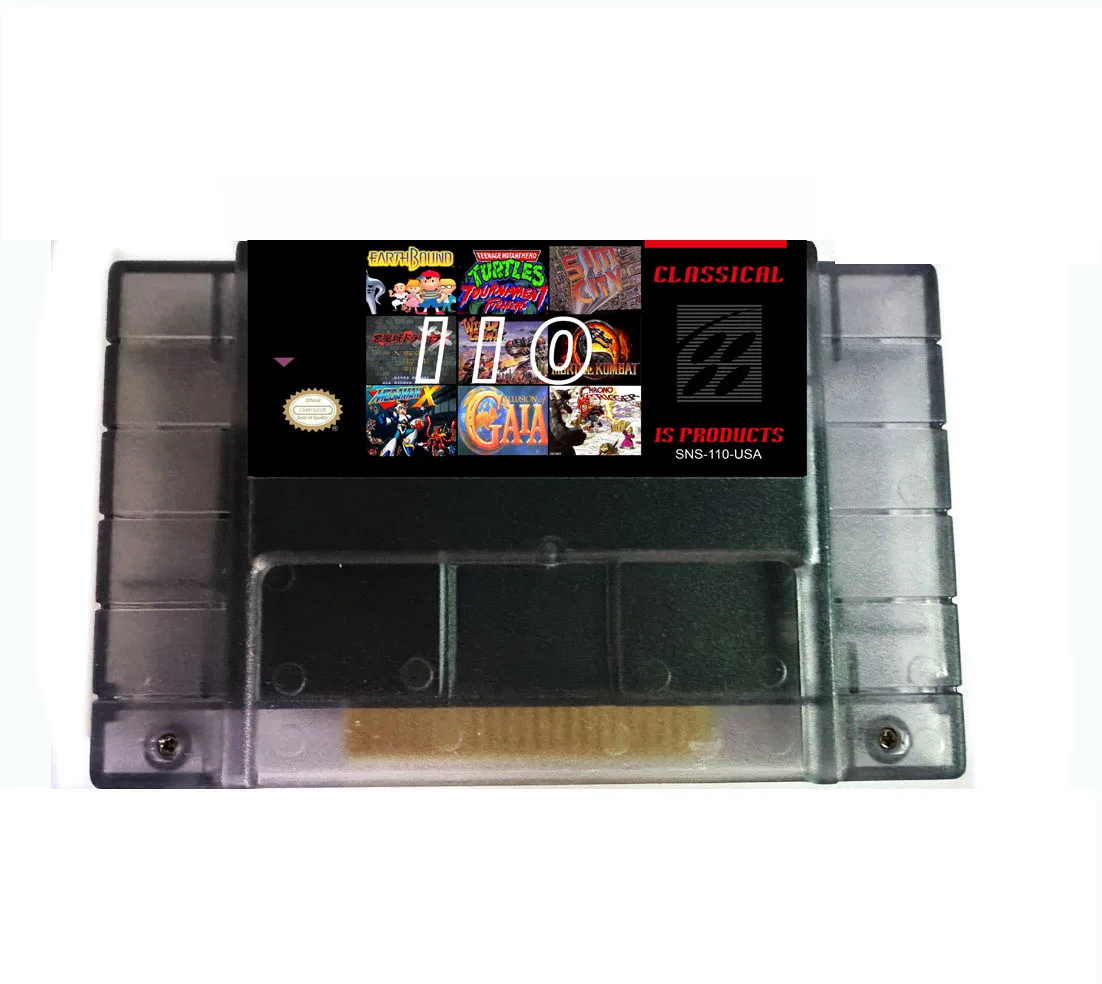 Super 110 in 1 Battery Save Game file Cartridge Chrono Trigger A link to the Past Soul Blazer Super Marioed World Turtle