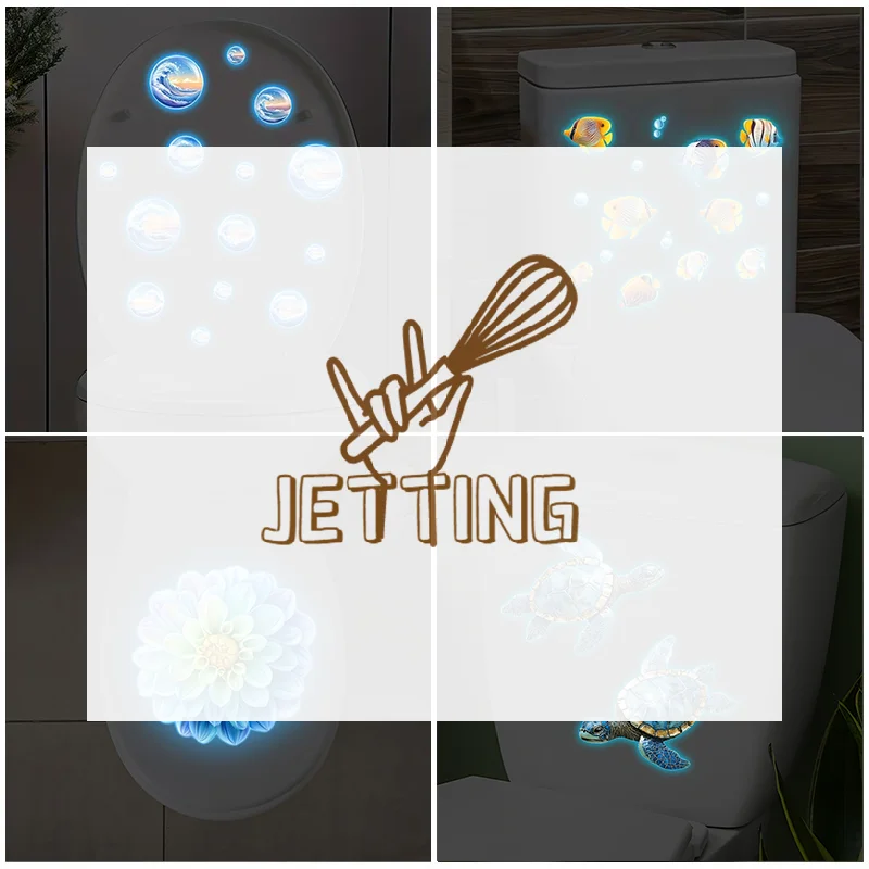 NEW Glow-in-the-Dark Flower Fairy Mandala Toilet Sticker Bathroom Decoration Toilet Lid Decorative Decal Self-Adhesive Removable