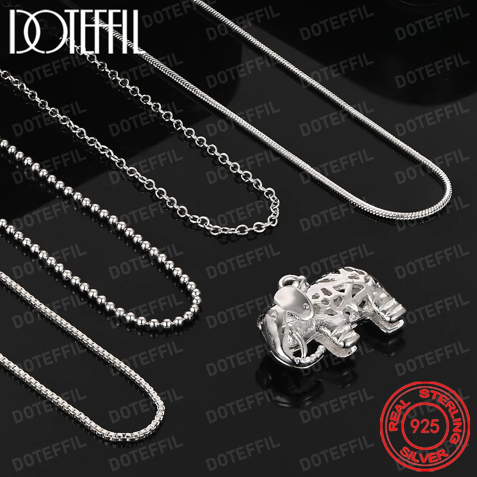 925 Sterling Silver Delicate and Cute Elephant Pendant Necklace, Women's Wedding Accessory Jewelry