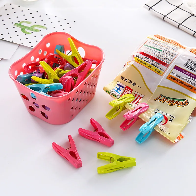 30Pcs Plastic Clothes Pegs Laundry Clothespin Clothes Pins Storage Organizer Quilt Towel Clips Spring With Basket Cabides Hanger