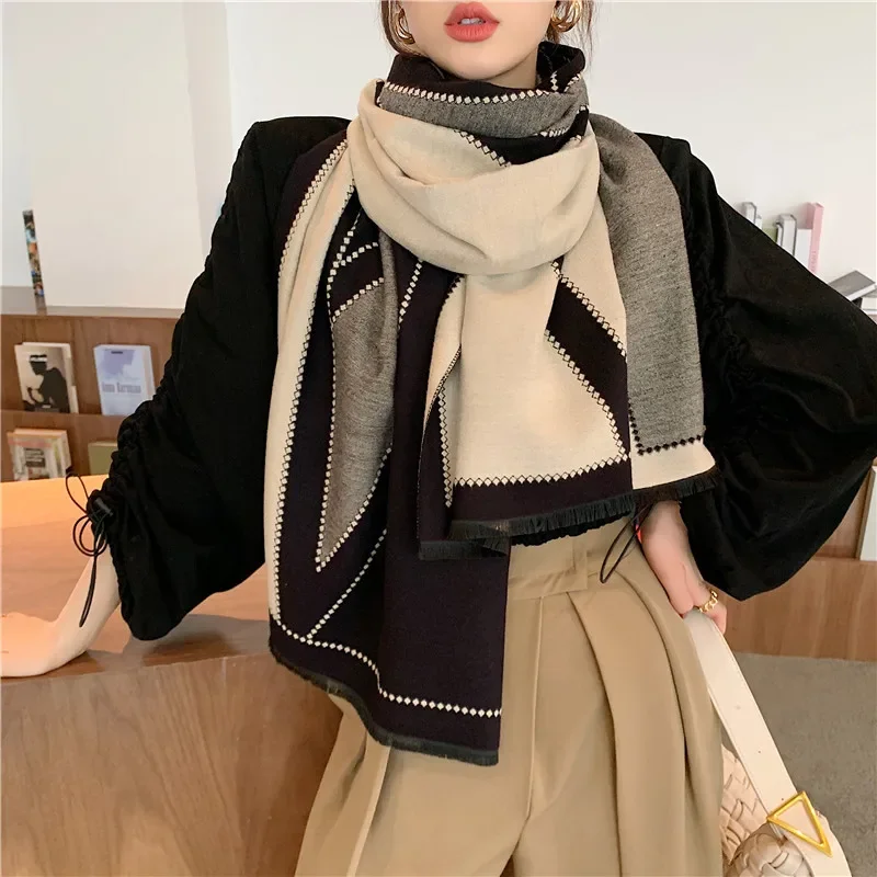 Luxury Winter Scarf for Women 2020 Brand Cashmere Pashmina Long Neck Scarves Warm Bufanda Shawls and Wraps