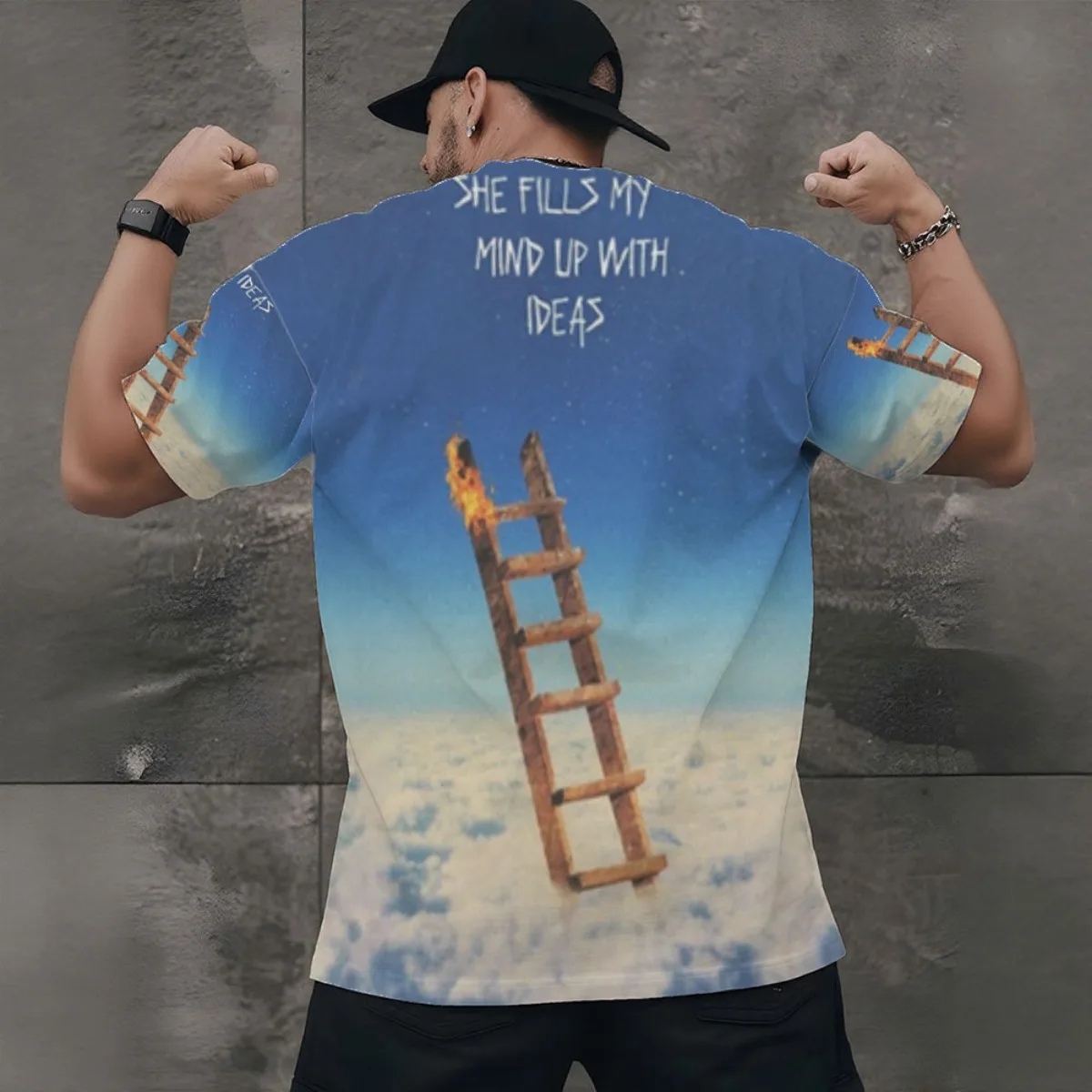 Highest in the Room New Arrival Fashion Men's Short Sve All-Over Print T-Shirt Unique All-Over Print Design for Stylish Dail