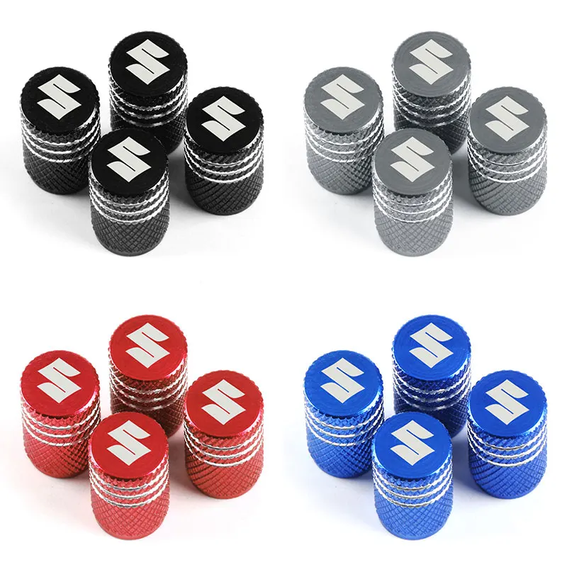 Aluminum Alloy Car Wheel Tire Valve Caps Tyre Rim Stem Covers Airdust Waterproof For Suzuki Jimny Grand Vitara Sx4 Swift Alto