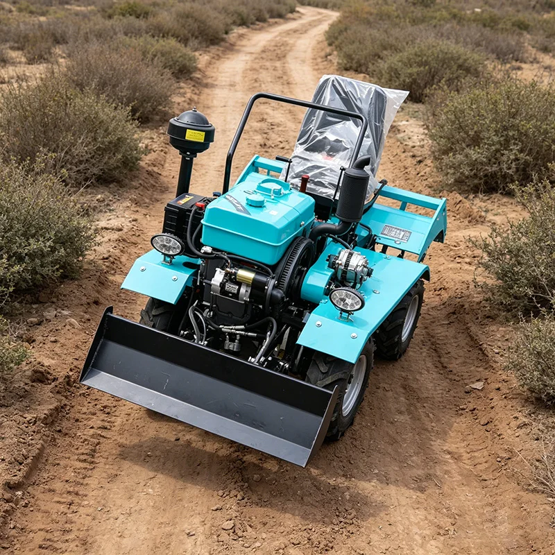 

Customized Soil Preparation Wheel Micro Tiller, Four Wheel Rotary Tiller & Agricultural Plowing Tractor