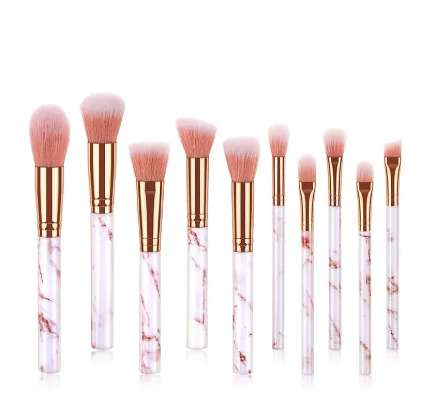 111Pcs Marble Makeup Brushes Set Full Makeup Tool Kit Beauty Sponge Powder Puff Headband Wristband Reusable Clean Sponge Cosmeti