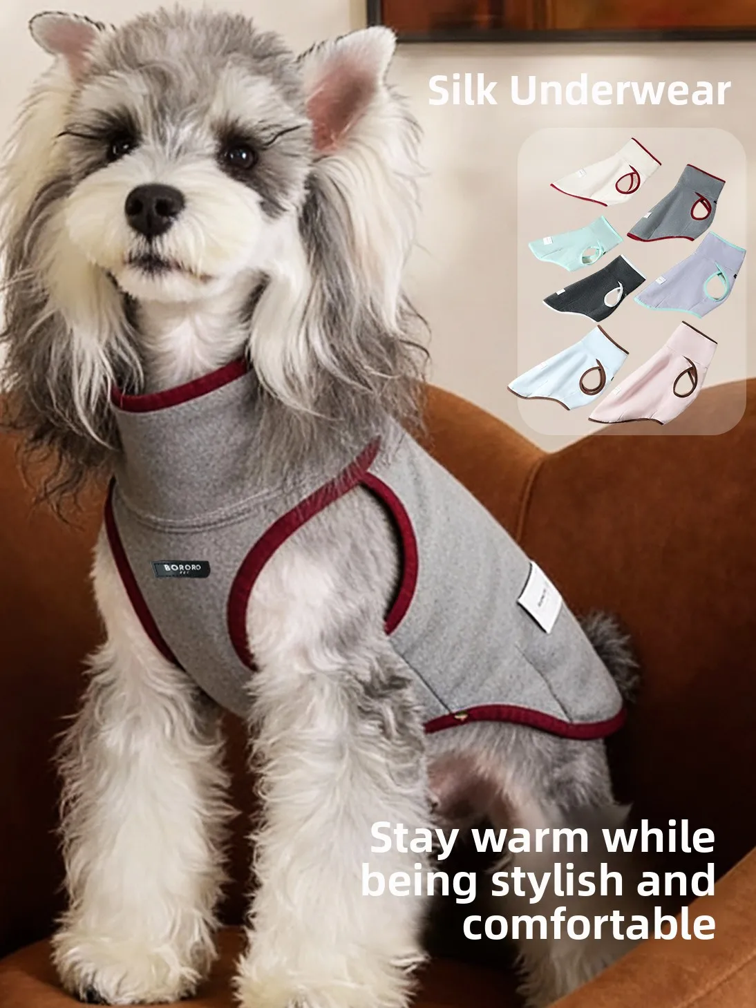 Chaleco Térmico para Perros Pequeños BORORO, Otoño Invierno, para Snauzer, Bichón, Perros Medianos y Pequeños, Ropa Casual con Diseño de Rayas
