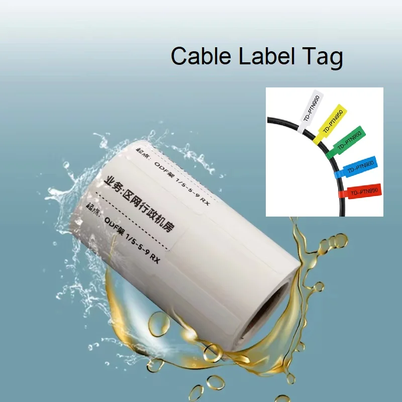 

2 Rolls Portable cable label paper 75 70*24mm color thermal self-adhesive barcode printing sticker for Mobile Label Printer