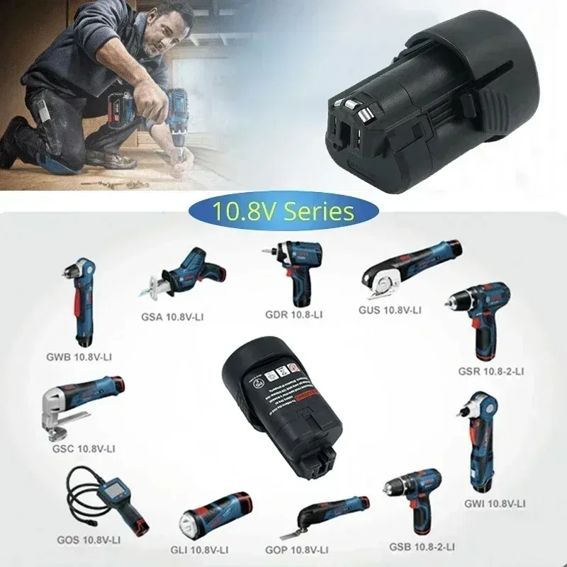10.8V 12v Li-ion BAT411 Rechargeable Battery lpega BOSCH BAT412A BAT413A D-70745GOP 2607336013 2607336014 PS20-2 PS40-2 6000mAh.
