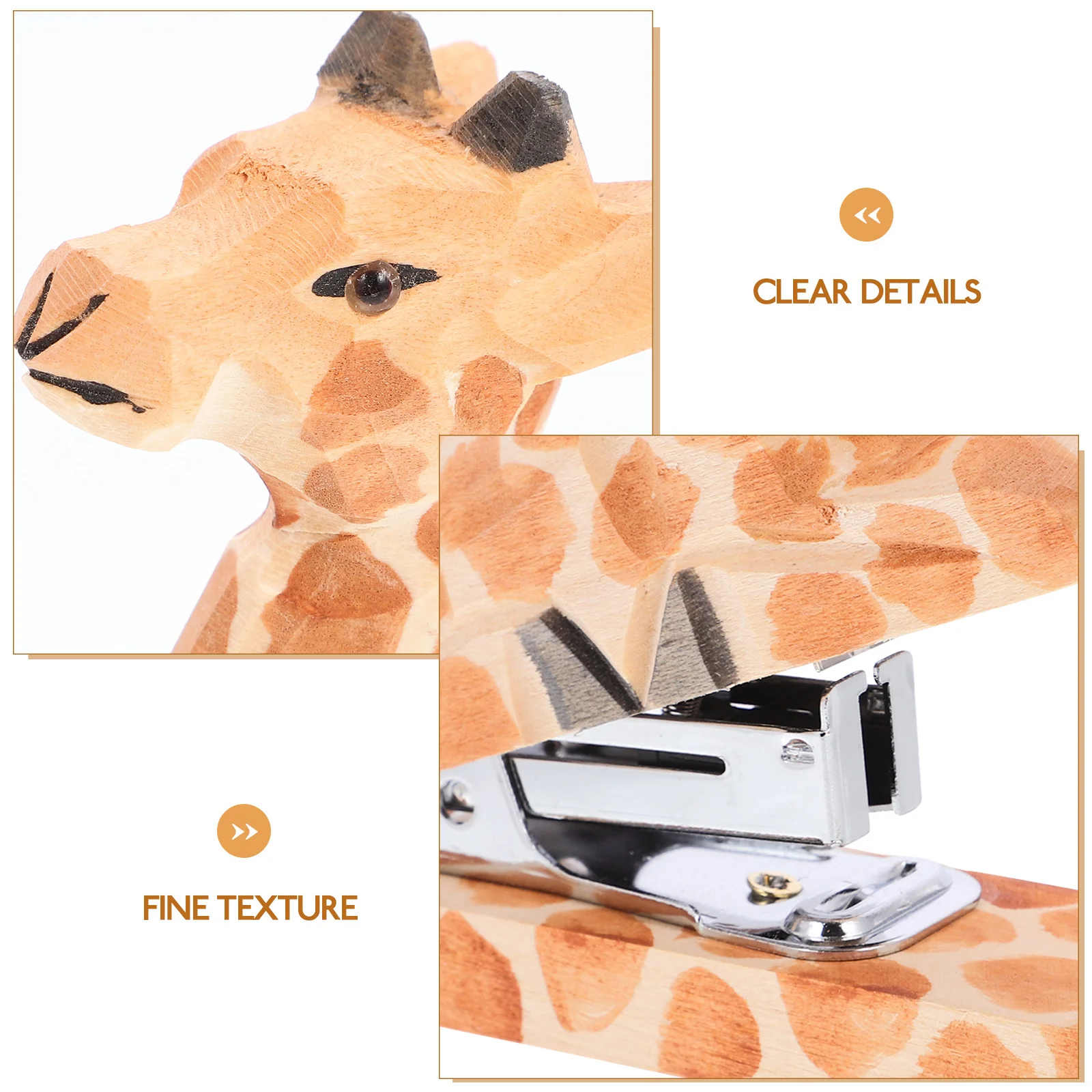 

Cartoon Animal Stapler Wooden Iron Material Desktop Decor Office Supply Animal Shaped Paper Stapling Tool For Home Work