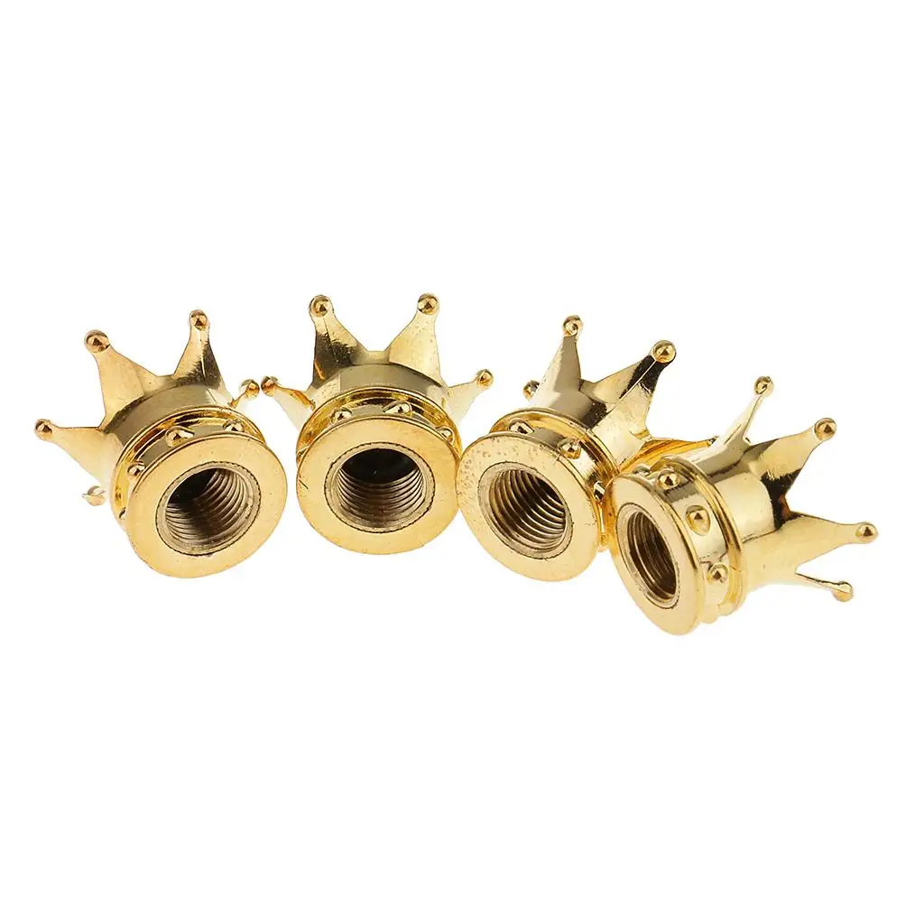 4-6pack 4x Gold Crown Car Tire Air Stem Valve Caps Wheel Airtight Screw Cover