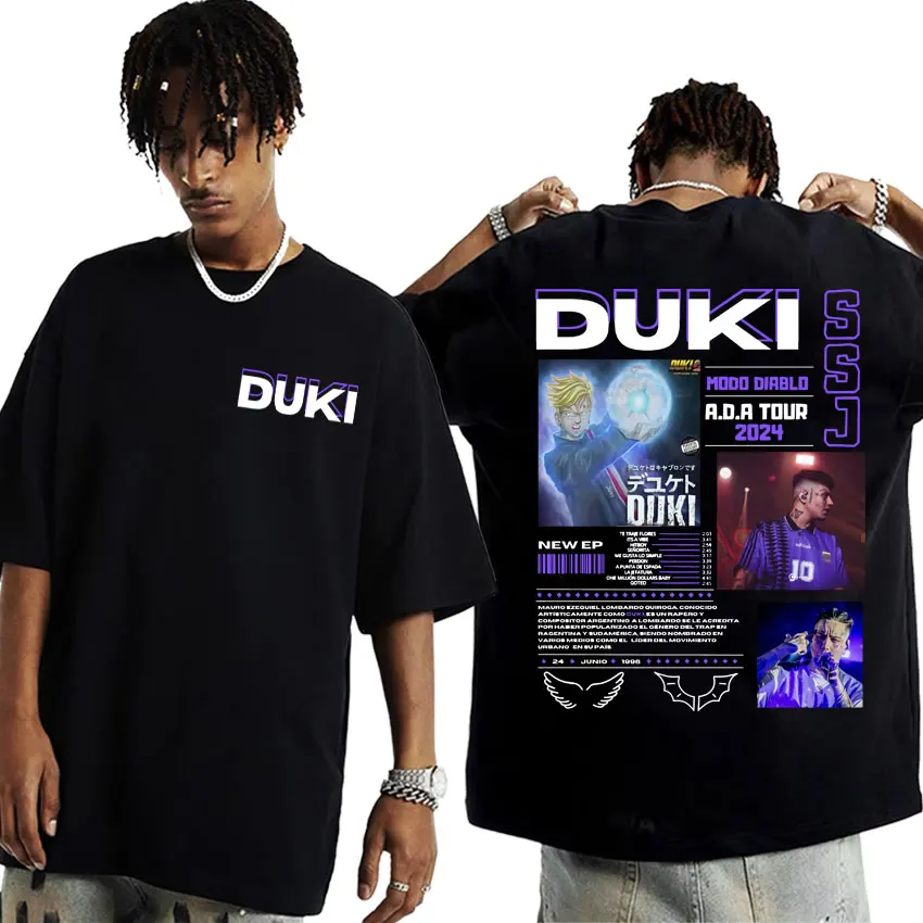 Rapper Duki ADA Album Tour 2024 Merch Tee Shirt Men Women Casual Cotton Short Sleeve T Shirt Vintage Harajuku Streetwear T-shirt