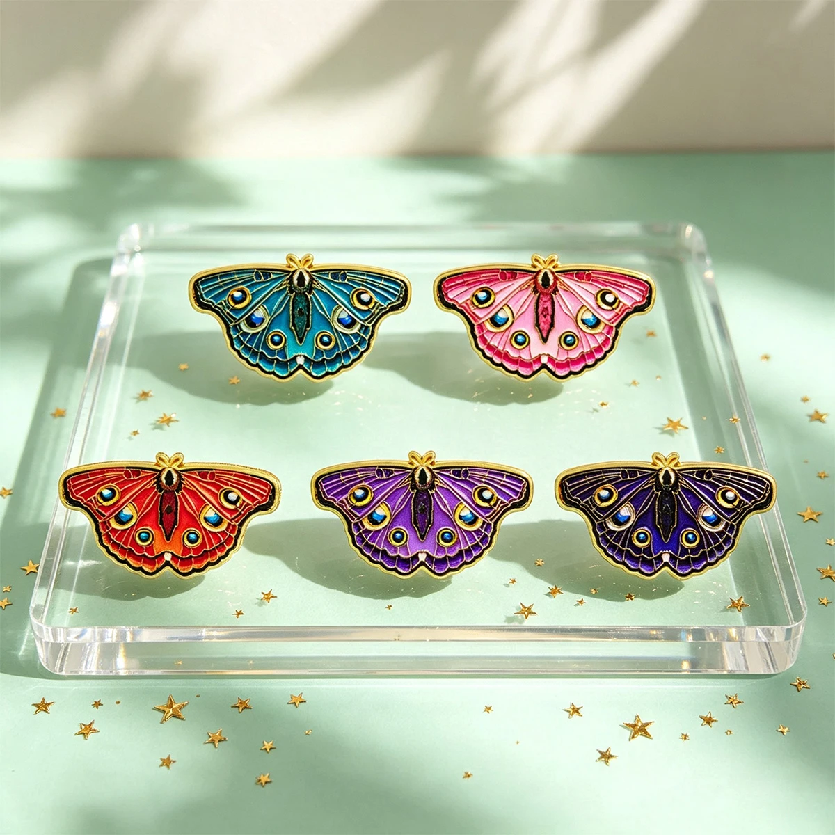 Vintage Artistic Butterfly Moth Metal Enamel Pins Brooches Badge on Backpack Clothing Accessories Jewelry Gift for Friends