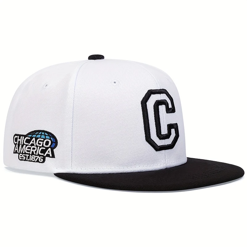 Unisex C wyszywane litery strona CHICAGO czapki hip-hopowe moda wiosna jesień na zewnątrz regulowane czapki baseballówka w stylu Casual kapelusz