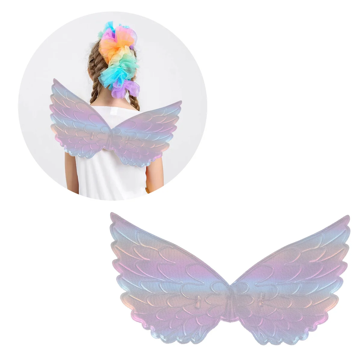 Cosplay Arco Iris Color rendimiento Prop decoración niños Halloween escenario disfraz niños alas