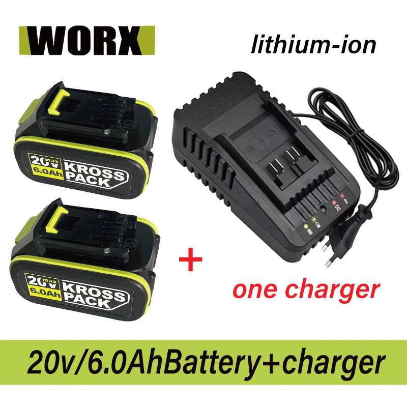 WA3016 WA307 WU535 for Worx 20V Battery Replacement Li-Ion Cordless Power Tools WA3551 WA3572 WA3553 WX390 WX176 WX178 WU268