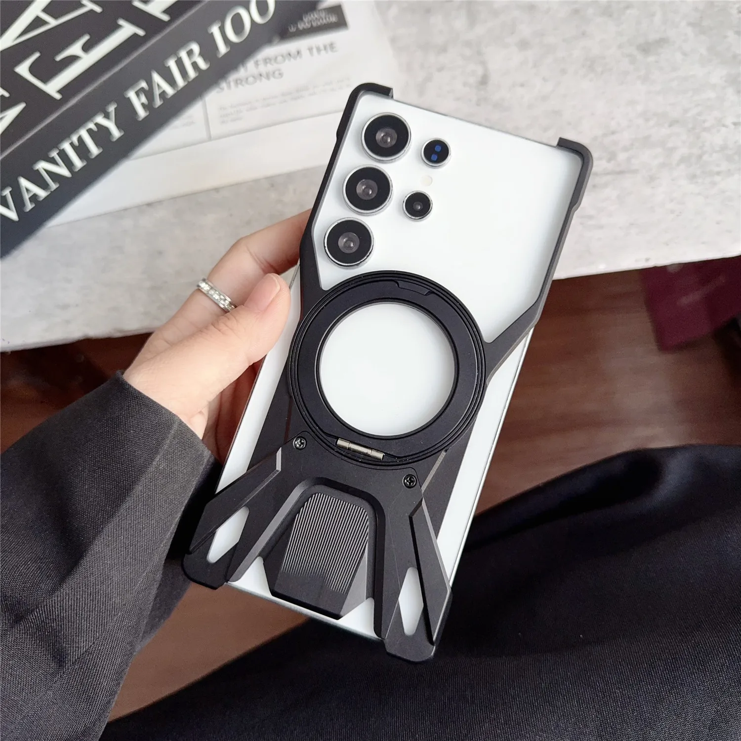 

Heavy duty Aluminum Alloy Case for Samsung Galaxy S26 Ultra S25 S24 Ultra Metal Anti-Drop Magnetic Ring Stand Shockproof Cover