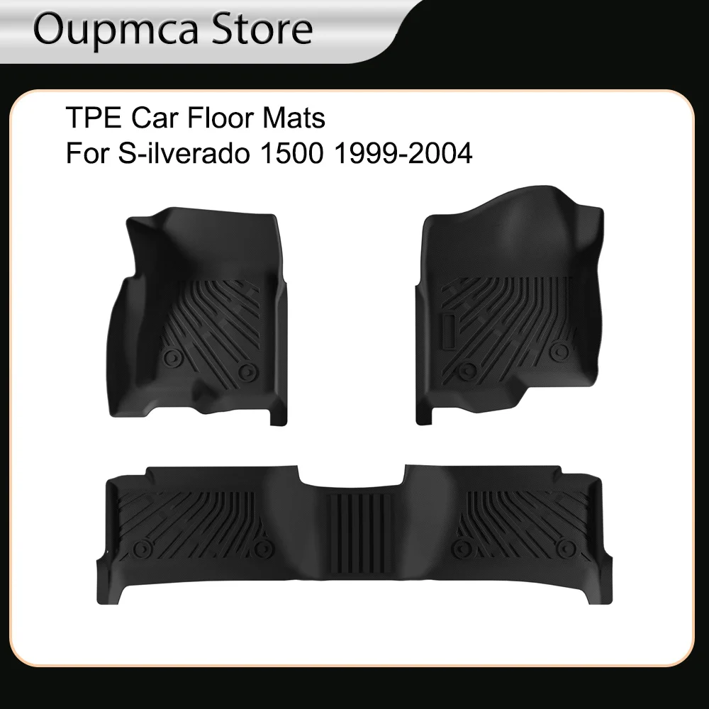 3Pcs/Set Car Floor Mats Compatible for S-ilverado 1500 1999-2004 All-Weather Automotive Floor Mats Waterproof Heavy Duty Car Mats Flexible Floor Liners