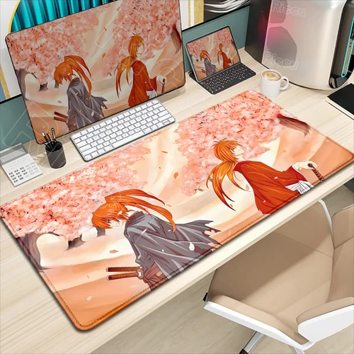 Imagen 2 del producto Alfombrilla de ratón con estampado HD de Anime Rurouni Kenshin, alfombrilla antideslizante para escritorio de juegos, accesorios para juegos de PC, alfombrilla para teclado Prime 900 × 400 XXL