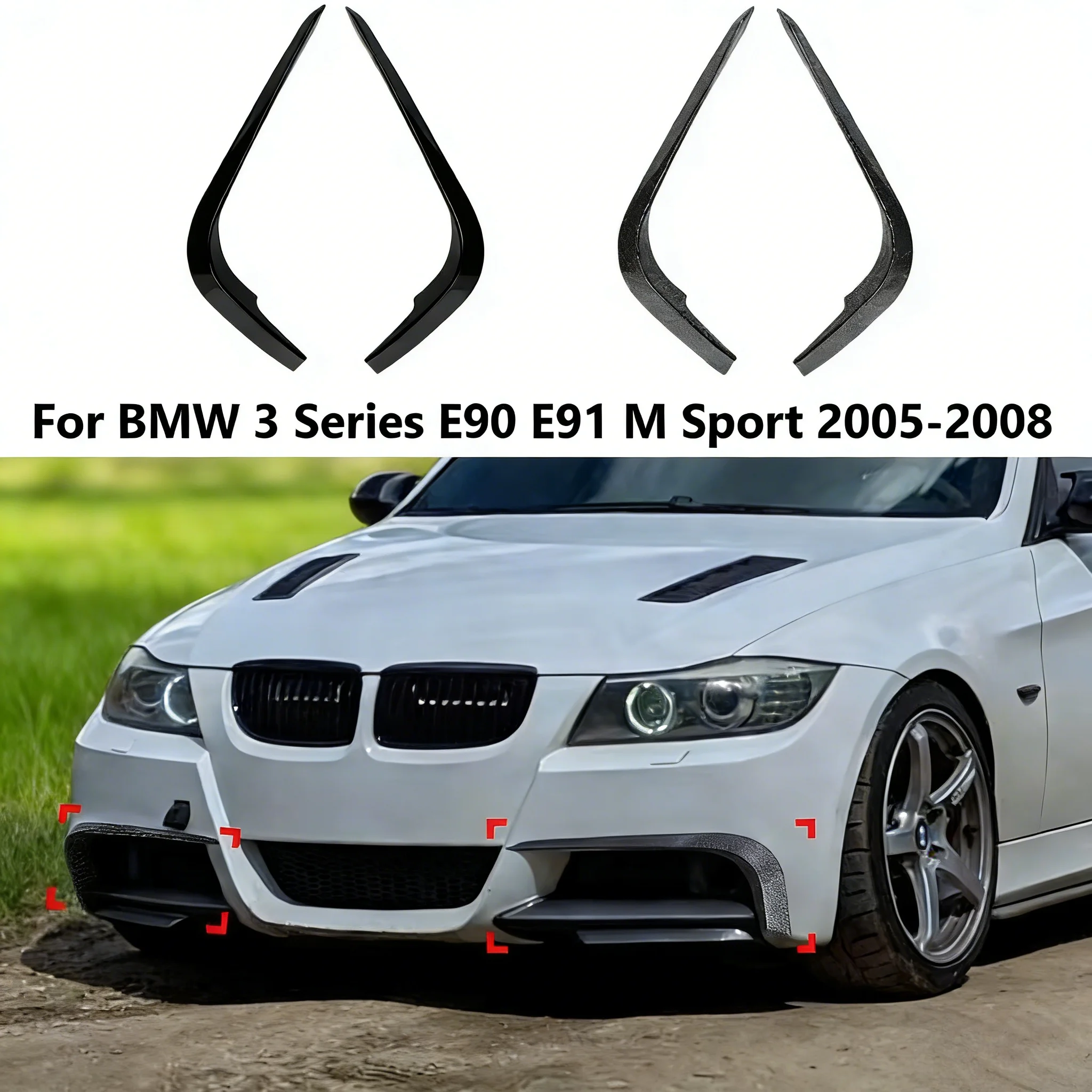

Накладка на передний бампер (сплиттер) для BMW 3 серии E90 E91 M Sport 2005-2008, накладка на противотуманные фары, внешние обвесы, автоаксессуары