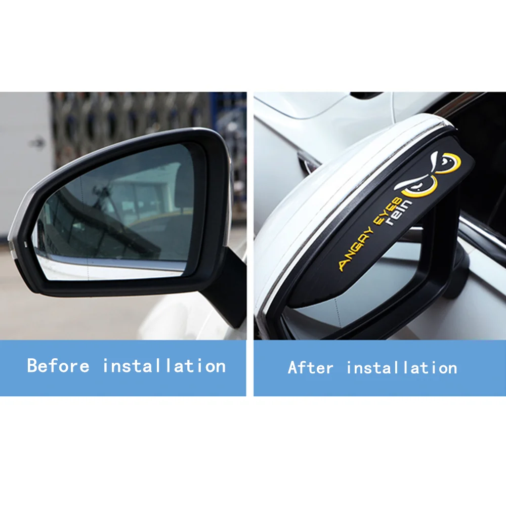 2Pcs Universal Car Side Rear View Mirror Rain Eyebrow Visor Side Mirror Rain Board Sun Visor Shade New