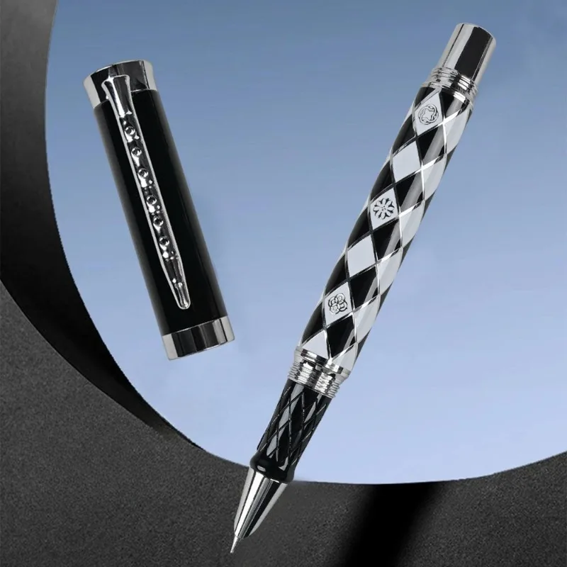 Moxiaoshen Diamond Patterned Stainless Steel Fountain Pen Hand Polished Blade Grinding 1.0mm Pen Tip Art Curved Tip Art Gift Box