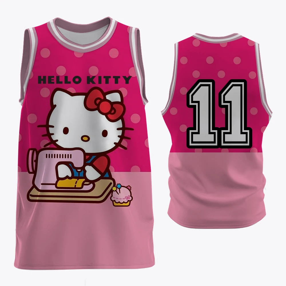 

New 2025 Hello Kitty Printed Tank Top Summer Soccer Hello Kitty 2025 Oversized Tank Top Adult/Women