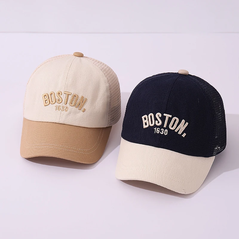 

Baby Mesh Baseball Cap Kids Summer Sun Hat Letter Peaked Hats 1-3year Boys Girls Hollow Breathable Sunscreen Caps Children Visor