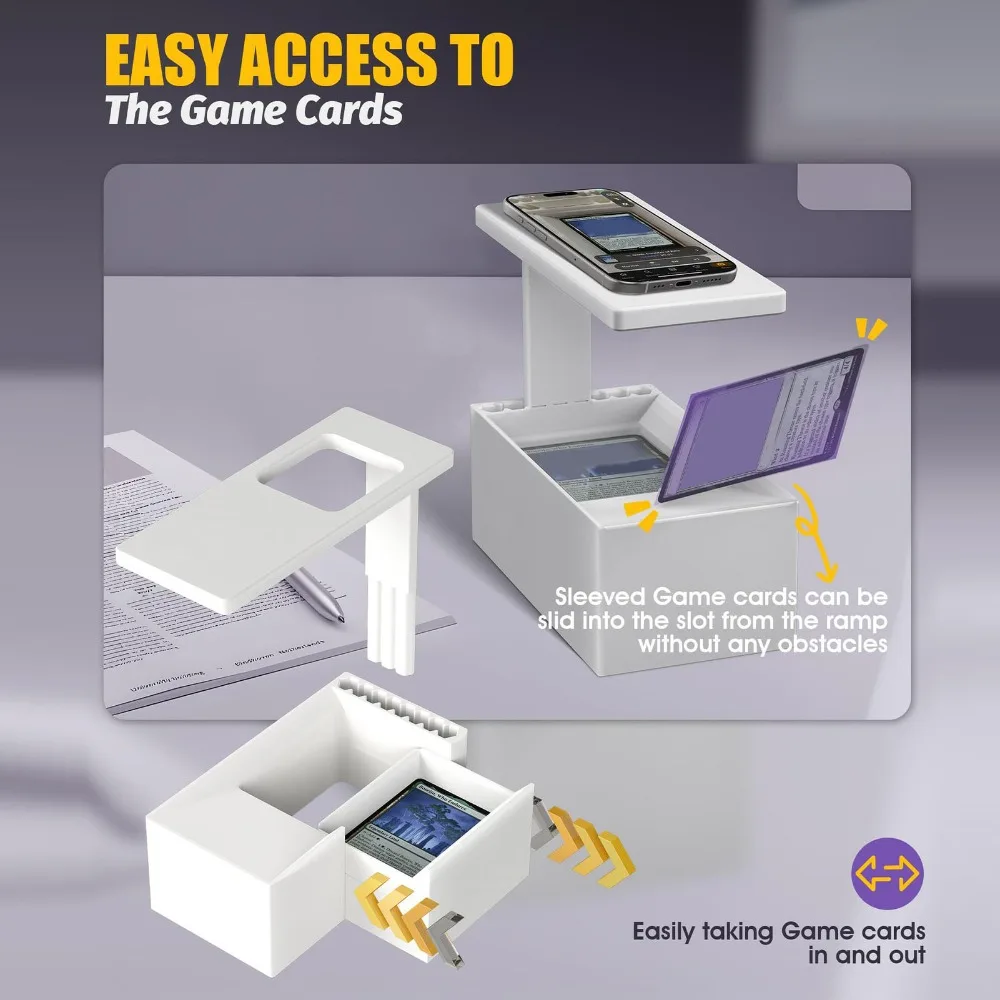 Portable White Trading Card Scanner PLA 9x18x18cm Card Scanner Phone Holder Card Scanner Stand For Price Checks