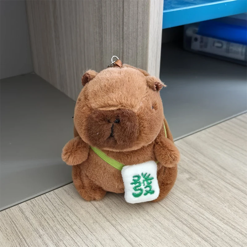 Capybara 봉제 장난감, 귀여운 Capibara 가방 펜던트 키체인, 어린이 배낭 행잉 장식품, 파티 여성 선물, 푹신한 인형, 신제품