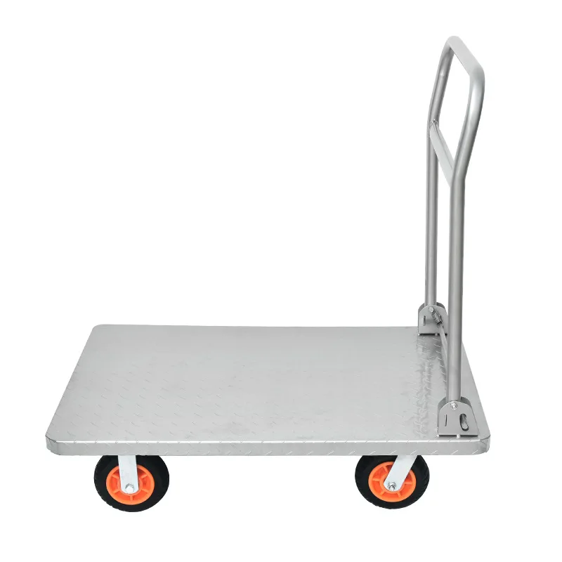 

Тележка для логистики из стального листового металла с рисунковым рисунком, бесшумная, четырехколесная, складная