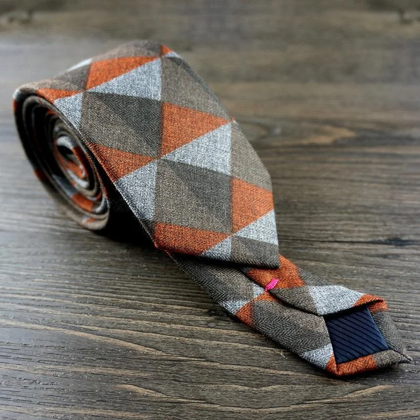

Тонкий галстук в британском стиле, клетчатый твид из искусственного кашемира, мужской галстук Gentleman Tide 6 см