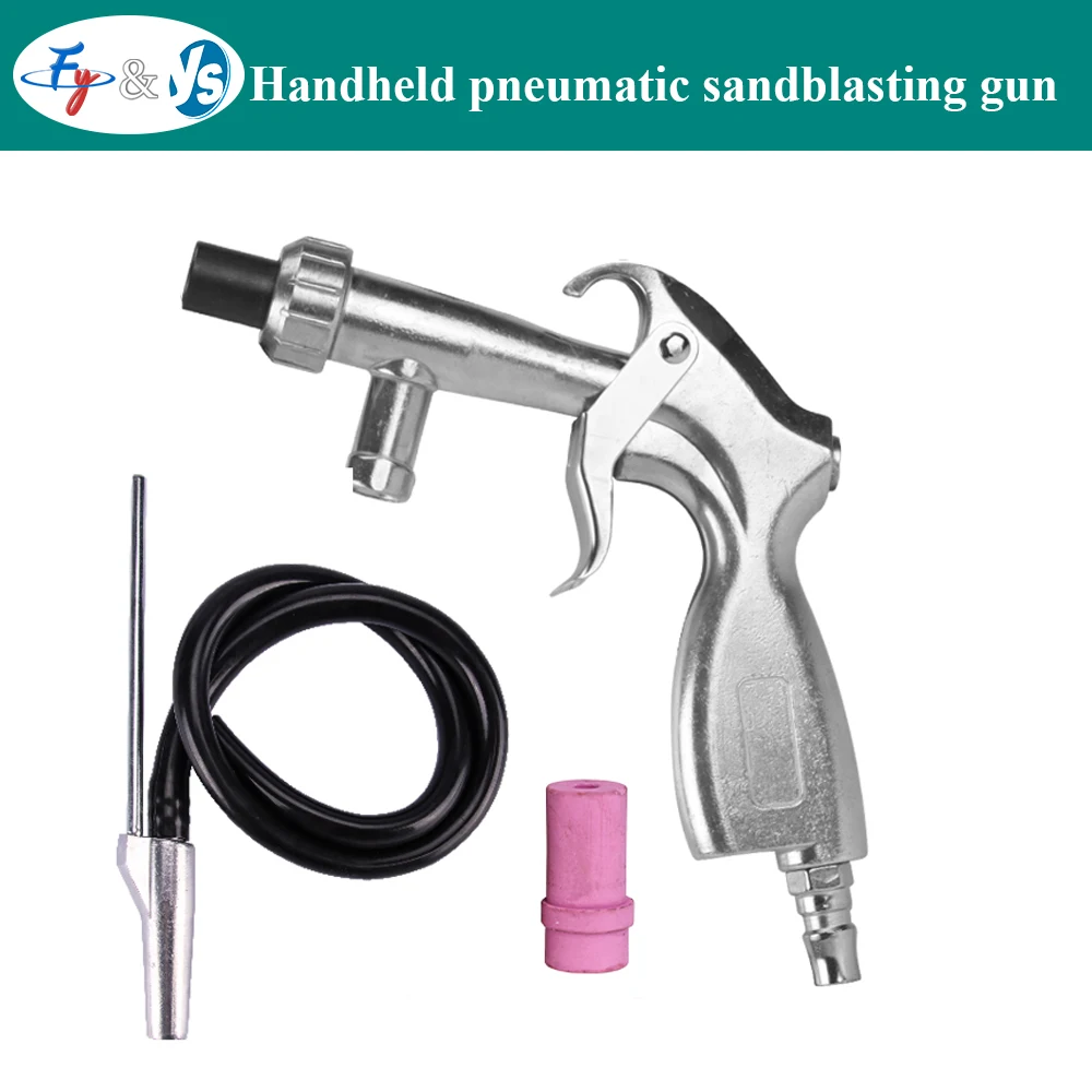 Portable Pneumatic Sandblasting Gun Set, Gravity Feed/Suction Type Sand Blaster Gun for Rust Paint Removal, Surface Treatment