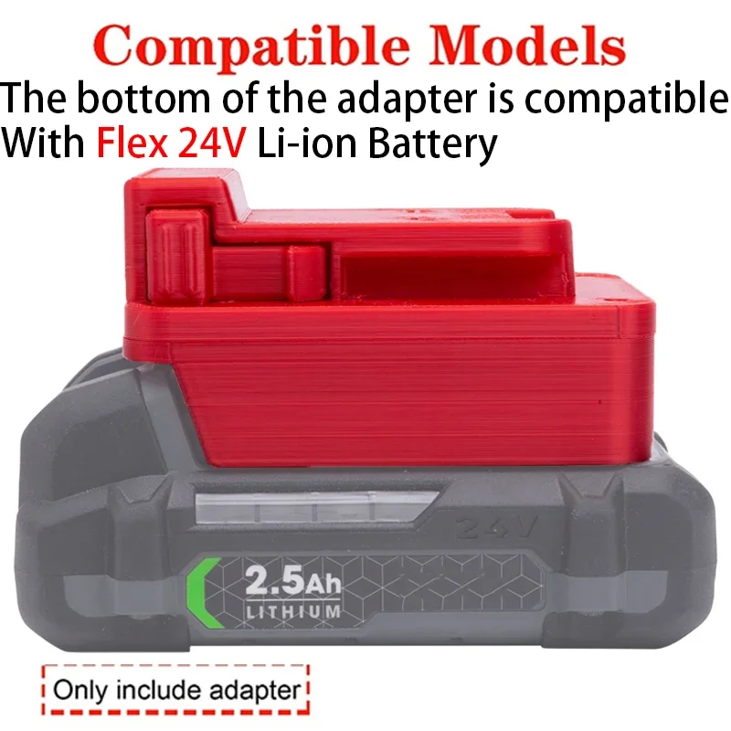 Imagem -02 - Adaptador de Bateria para Milwaukee 18v Li-ion Tools para Flex 24v Acessórios para Ferramentas Elétricas