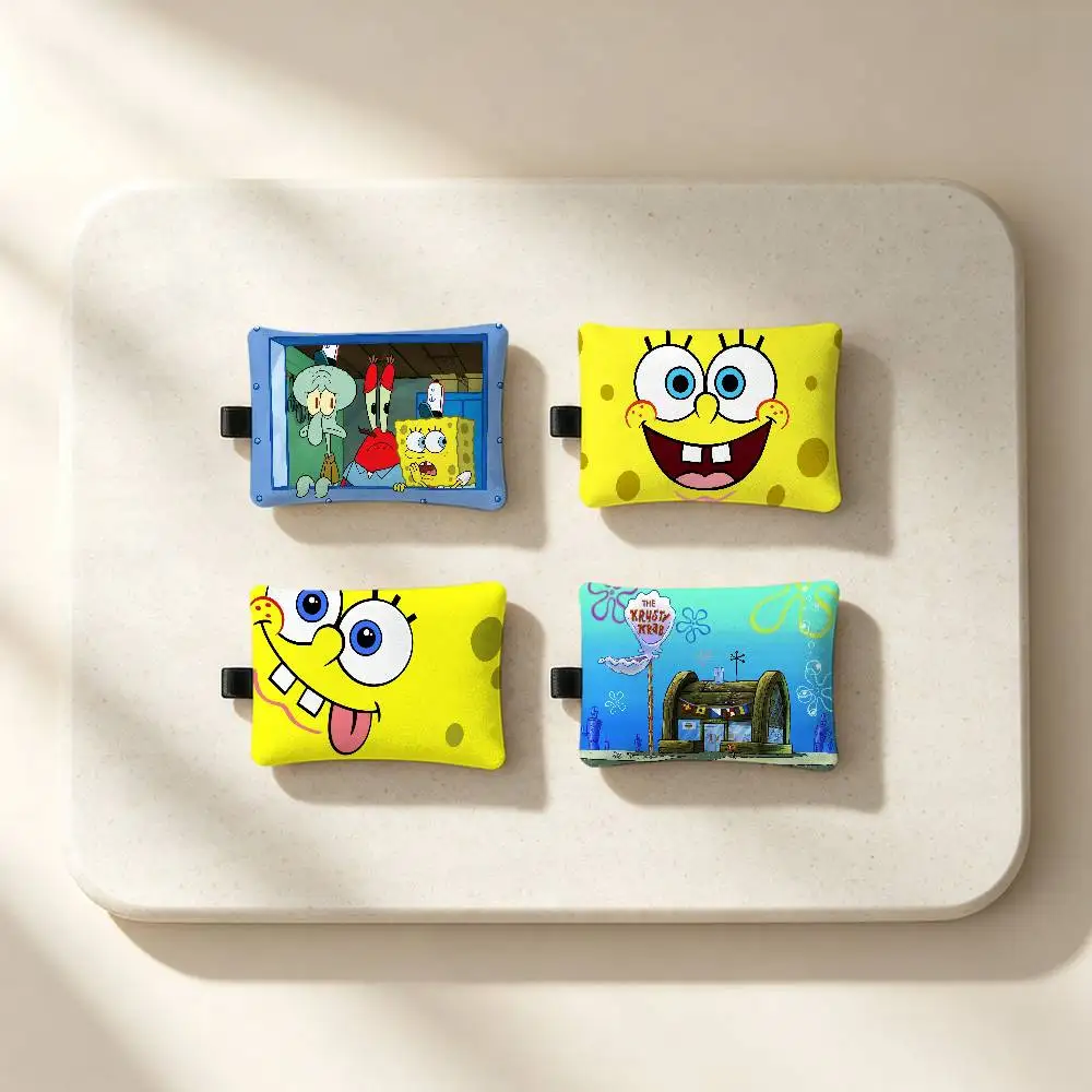 Cartoon S-SpongeBob Waterproof Zippered Coin Purse – Lightweight Hanging Wallet For Coins ID Cards