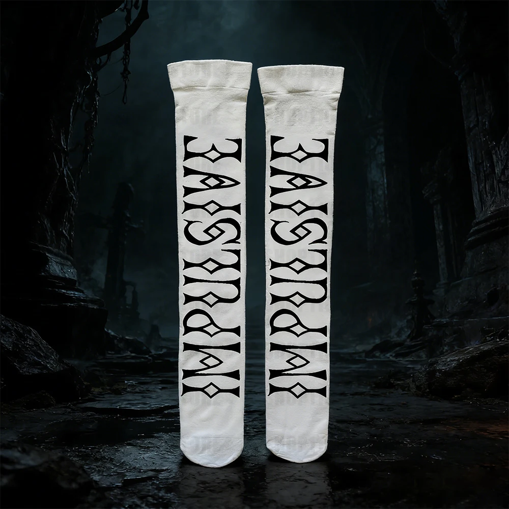 

Fashionable Gothic Emo Girls' Printed Over Knee Socks Retro Women's Over Knee Socks Harajuku Y2k Style Women's Socks 2000s Thin