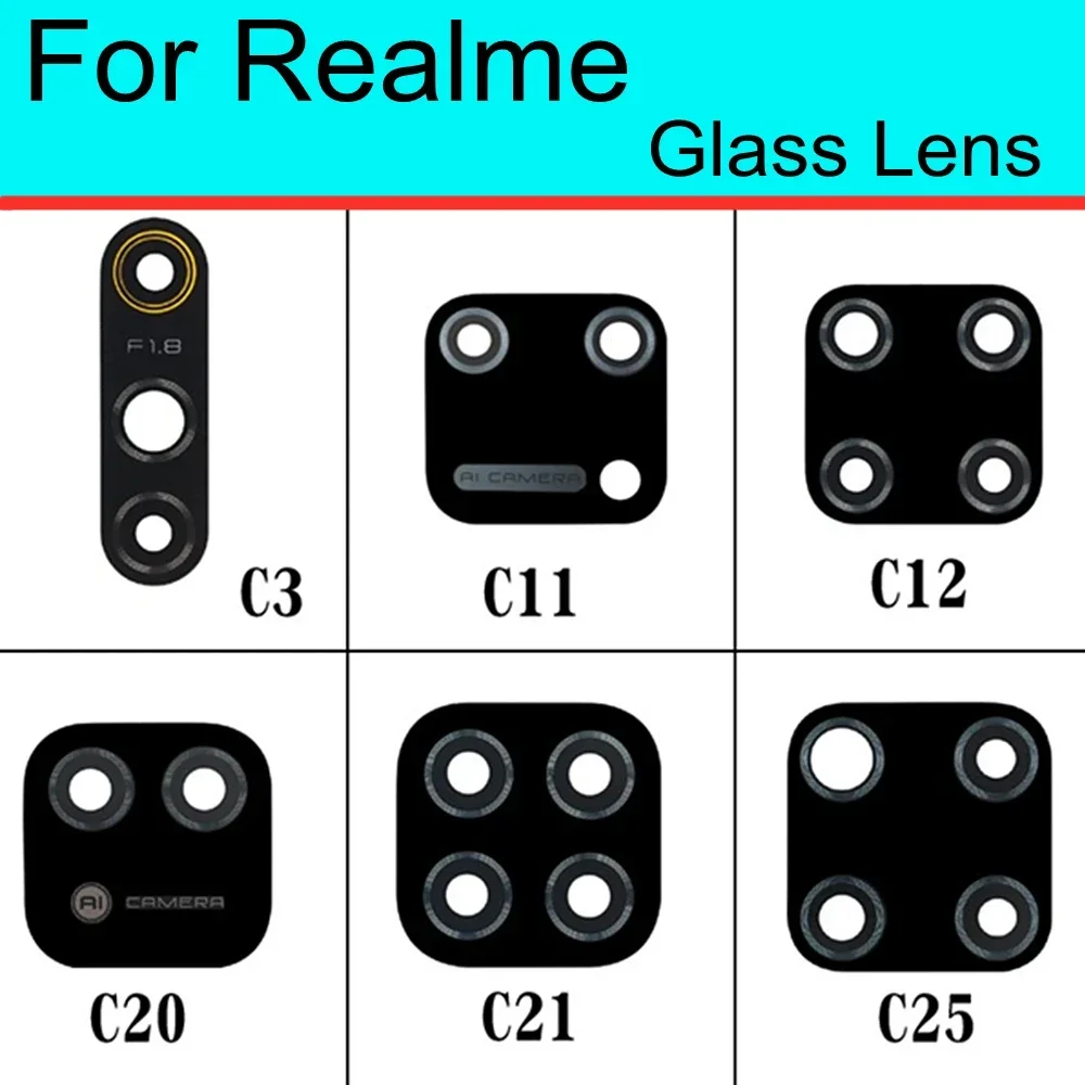

Замена стекла заднего объектива камеры для Realme C11 C3 C12 C15 C20 C21 C25, стеклянный объектив камеры