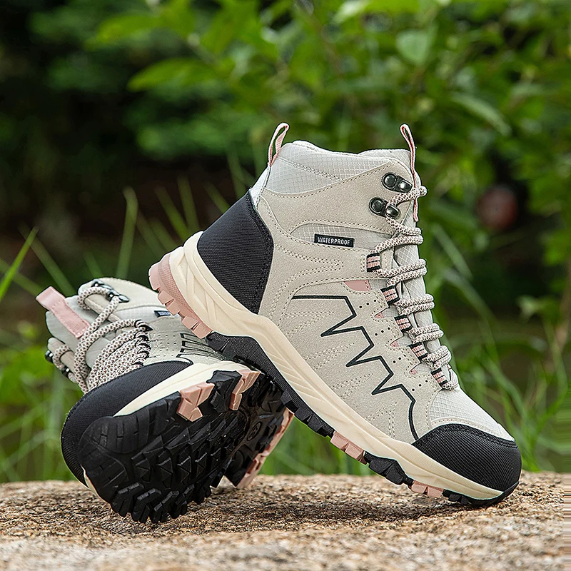 أحذية المشي لمسافات طويلة للرجال من جلد الغزال أحذية خارجية مقاومة للاهتراء للرجال والرحلات والمشي والصيد أحذية رياضية تكتيكية 37-42