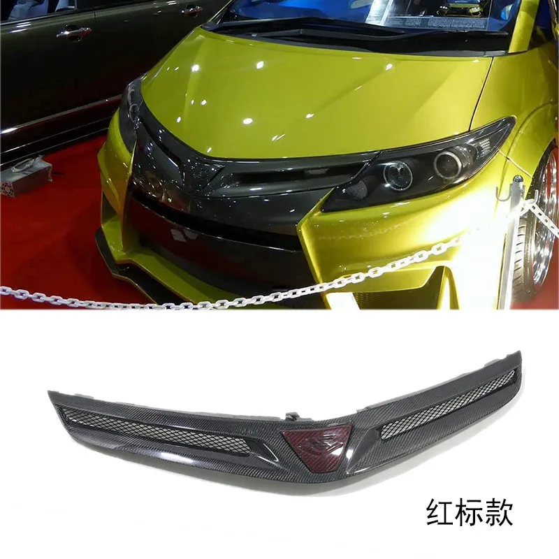 

Radiator Grilles for Toyota Grand Overlord ESTIMA ACR50 Real Carbon Fiber Front Double Kidney Hood Gloss Black