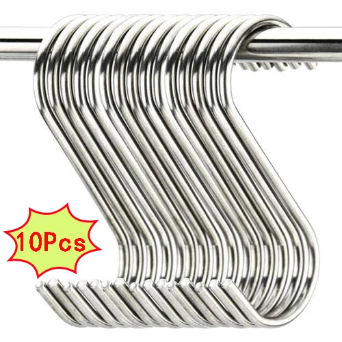 Stainless Steel S Hook with Sharp Tip Utensils Meat Hanger Hanging Hook for Butcher Shop Kitchen Baking Tools