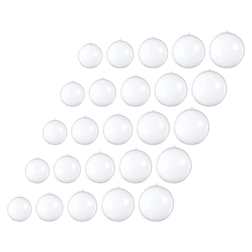 

25pcs Plastic Transparent Ball 3cm-7cm Christmas Tree Decorations Clear Fillable Ornament Hanging Balls DIY