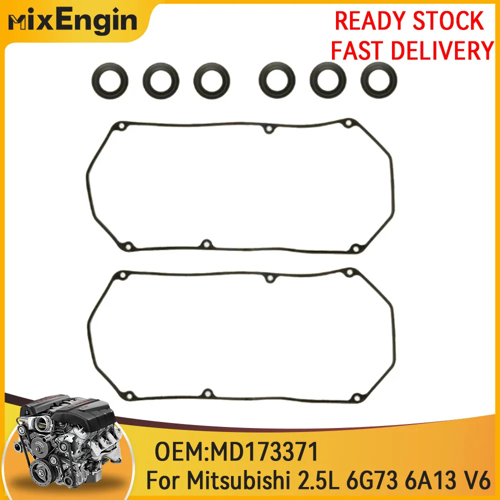 Engine Valve Cover Gasket Set Fit 2.5 L For Mitsubishi Diamante Galant VI V Stufenheck 6G73 6A13 2.5L V6 GAS 1992-2004 MD173371
