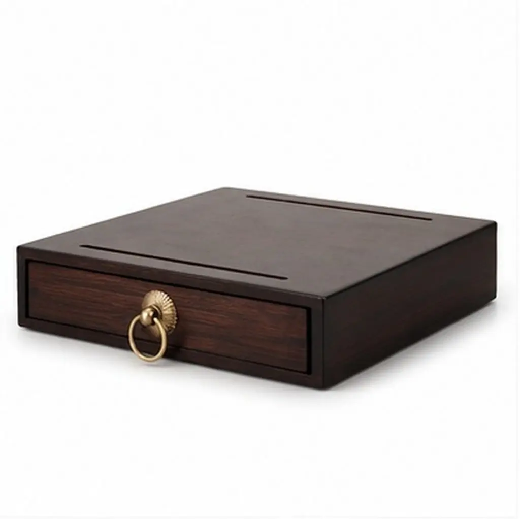 Wooden Tea Box Single Drawer Vintage PU-Erh Tea Cake Storage Chest Desktop Organizer Coffee Sugar Packet Spice Bag Holder