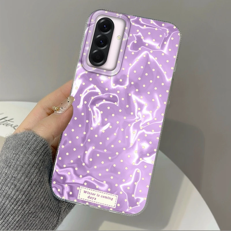 Маленький чехол в горошек для женщин и девочек для Samsung Galaxy A56 A16 A26 A36 A06 A55 A35 A25 A15 A12 A32 A54 S24 S25 S22 S23 FE Cover