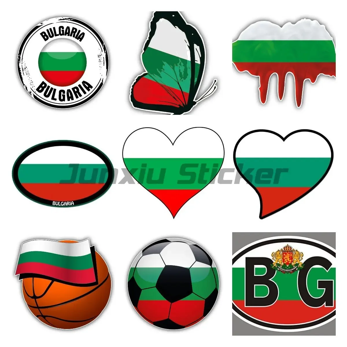 

Personality BG Bulgaria Flag Car Sticker for Cars, Laptop, Boat, for Wall Door Window Helmet Vinyl Self-adhesive Decal