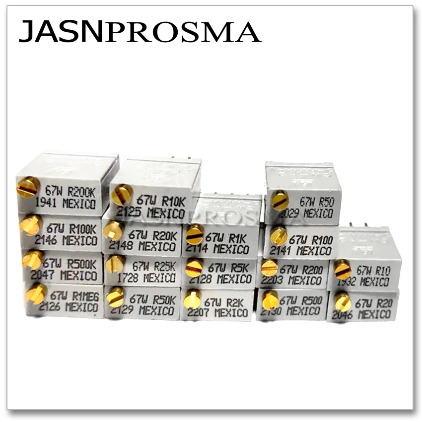 Jasnprosma bi 67wr 3296w 50pcs 10k 20k 50k 67wr10klf 67wr20klf 67wr50klf ohm original Trimpot Trimmer Widerstand Potentiometer