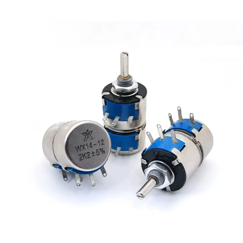 1pcs Single coil wire wound potentiometer WX14-32 adjustable resistor Dual potentiometer WX14-12 3W 220R/470R/1K/2K2/4K7/10K/22K
