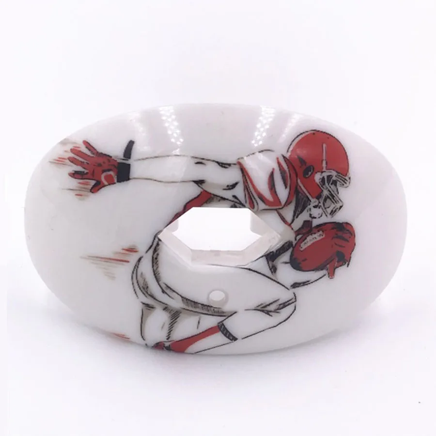 1PC High Impact Sports Rugby Football Mouth Guard Gum Guard Tooth Guard with Lip Protection Chrome